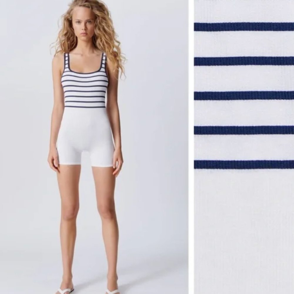 Zara Limitless Contour Collection Strappy Seamless Romper Medium